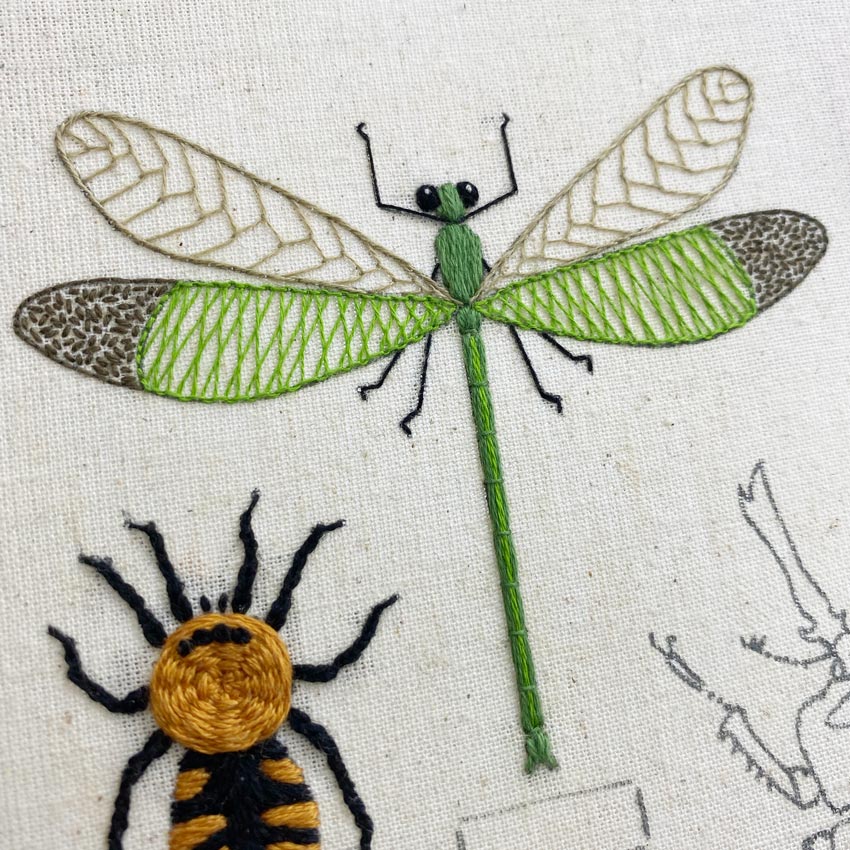 Damsel Fly herring bone ladder stitch wings Damsel Fly herring bone ladder stitch wings