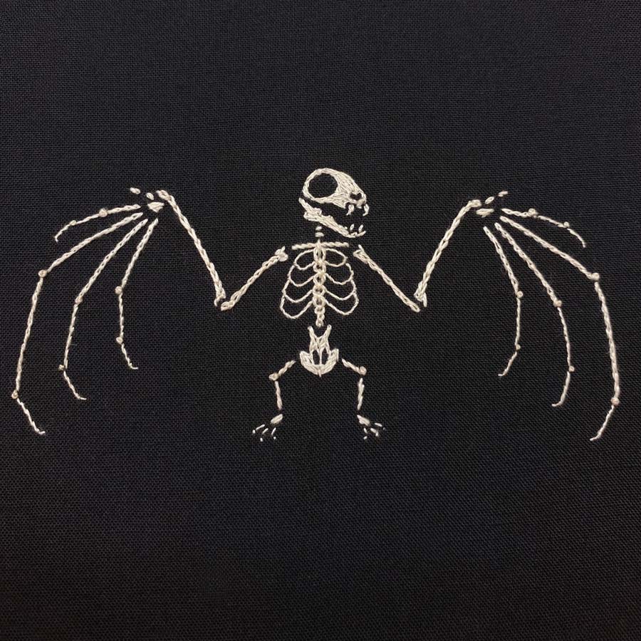 skeleton bat embroidery pattern