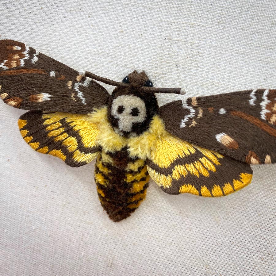 Death's Head Hawkmoth Stumpwork Embroidery Project